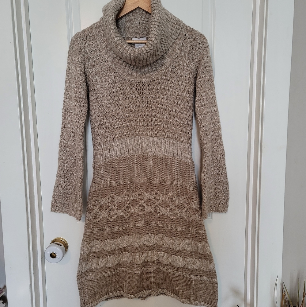 soft surroundings dress Sweater Beige sz XS for women long sleeves turtle neck